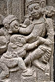 Prambanan - Vishnu Temple, reliefs depicting the story of Krishna and his brother Balarama.